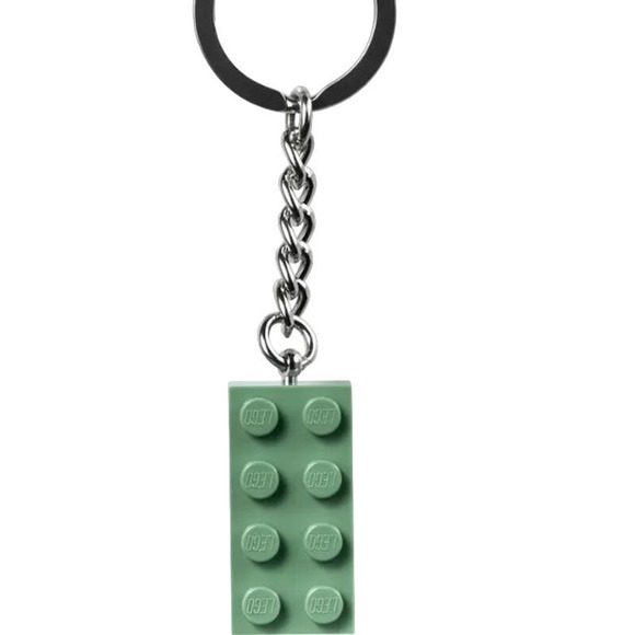 LEGO® 2x4 Sand Green Brick Key Chain - Stylish Key Holder - Unique Gift Idea - Picture 1 of 3